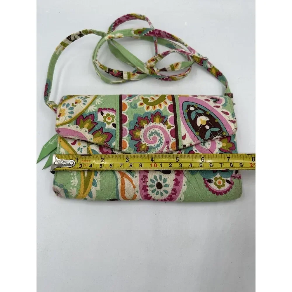 Vera Bradley Tutti Frutti Crossbody Small Wallet Paisley Messenger Purse Bag